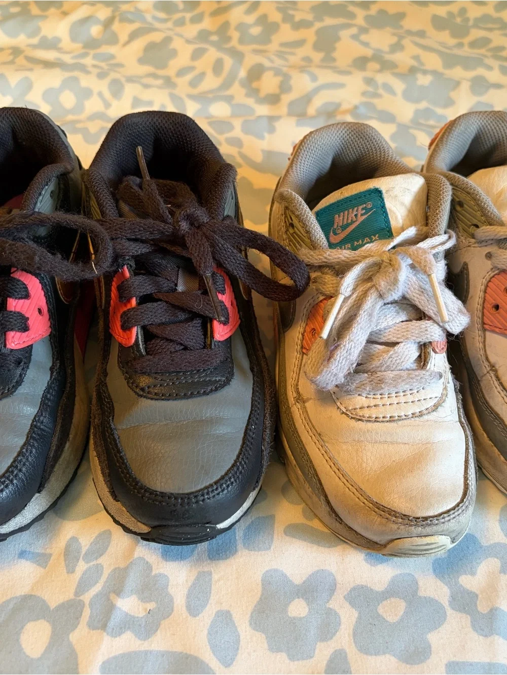2 pair - Nike Kids' Air Max Style Sneakers — Gray, Pink & Gold